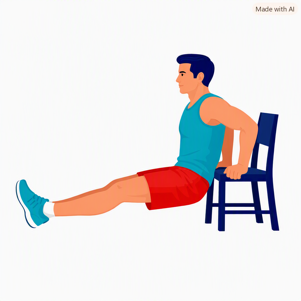 Tricep dips on a chair